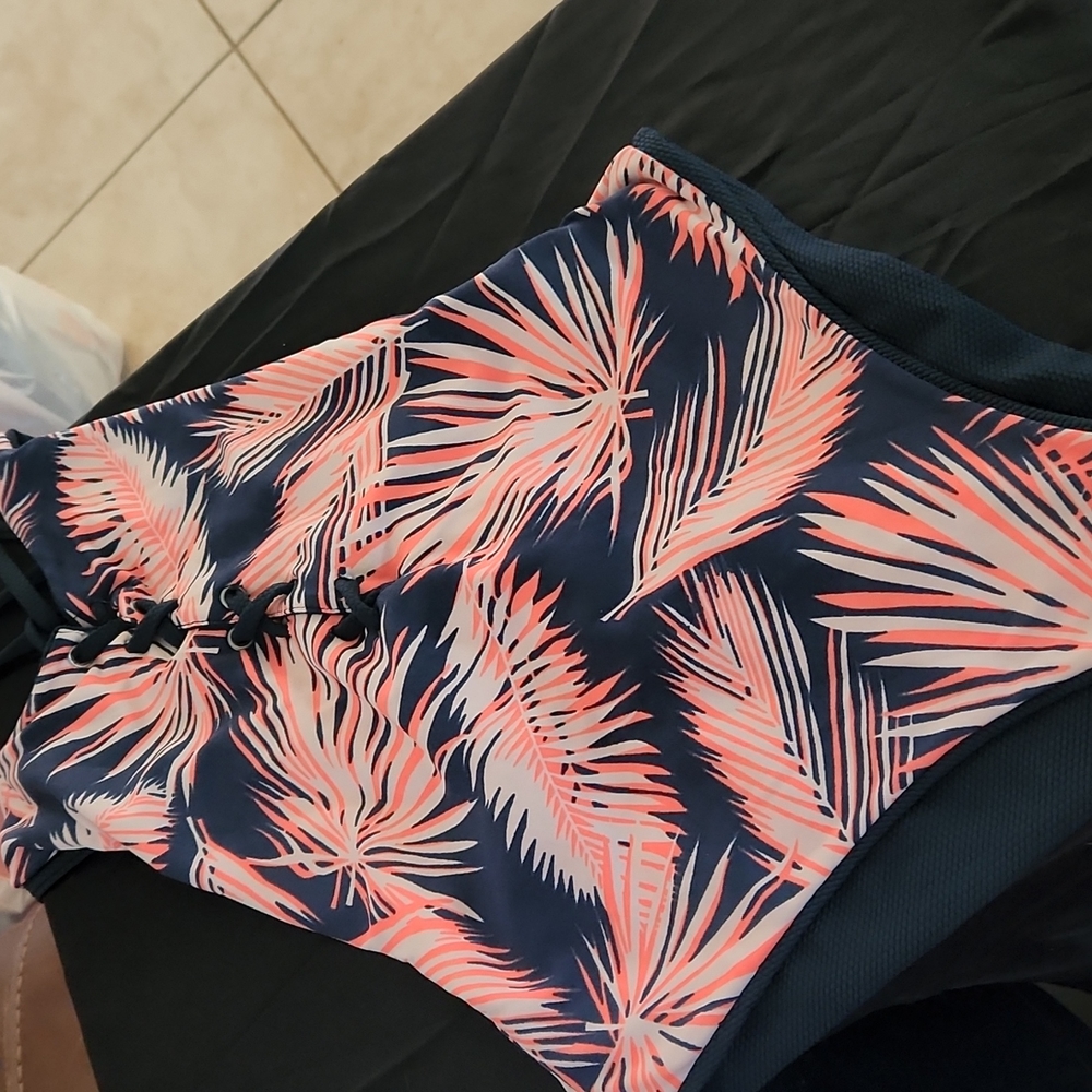 Tropical Palm Print One Piece Swimsuit